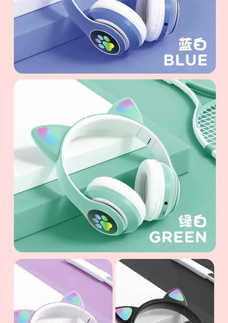 Cat Ear Bluetooth Headset with Luminous Design — feature 13