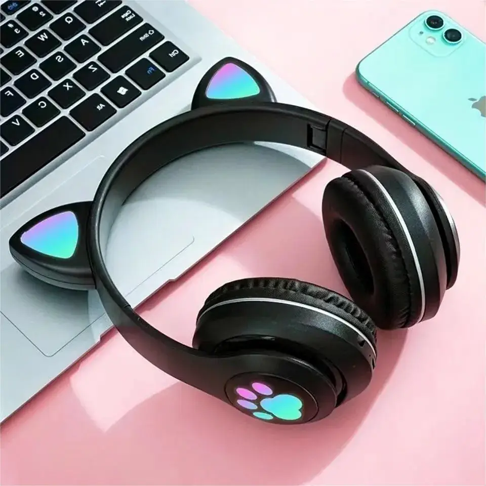 Cat Ear Bluetooth Headset with Luminous Design