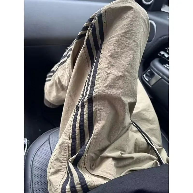 Men's Khaki Paratrooper Pants Summer Thin Quick-Drying