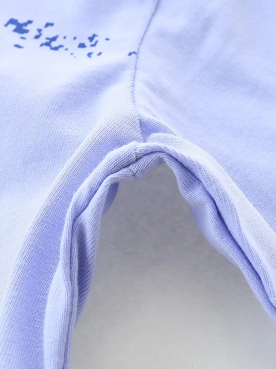 Children's Printed Cotton T-Shirt Light Blue Long Sleeve - Image 6
