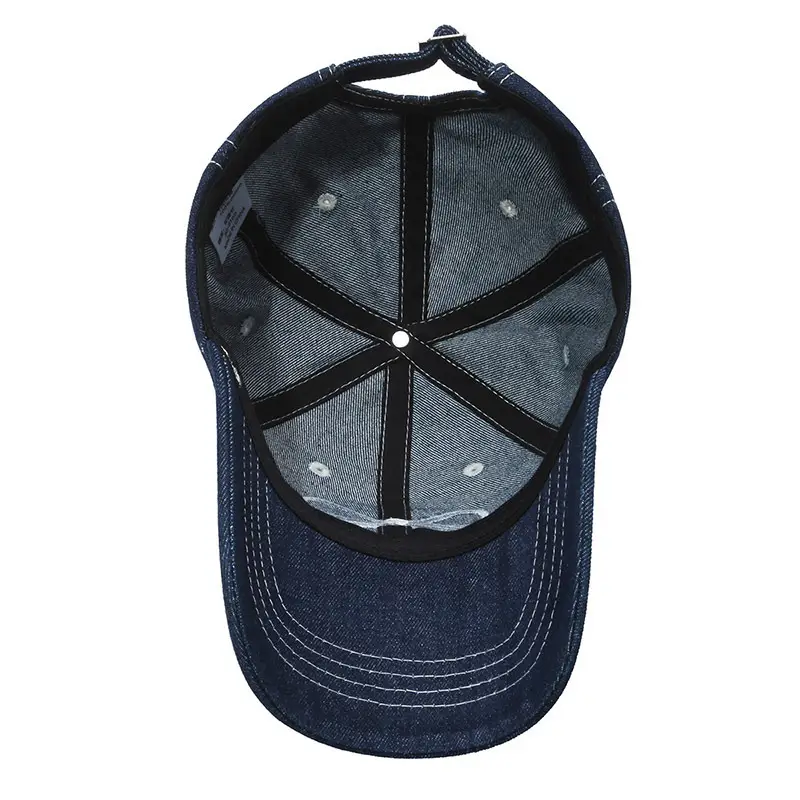 Women Casual Bow Denim Baseball Cap White - Image 6