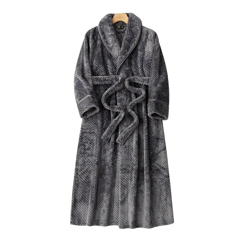 Purple Flannel Nightgown for Couple Plus Size Velvet Bathrobe - Image 3
