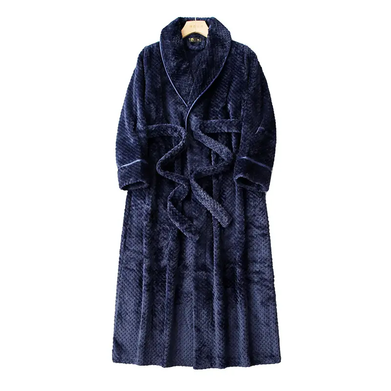 Purple Flannel Nightgown for Couple Plus Size Velvet Bathrobe - Image 5
