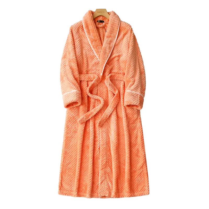 Purple Flannel Nightgown for Couple Plus Size Velvet Bathrobe - Image 7