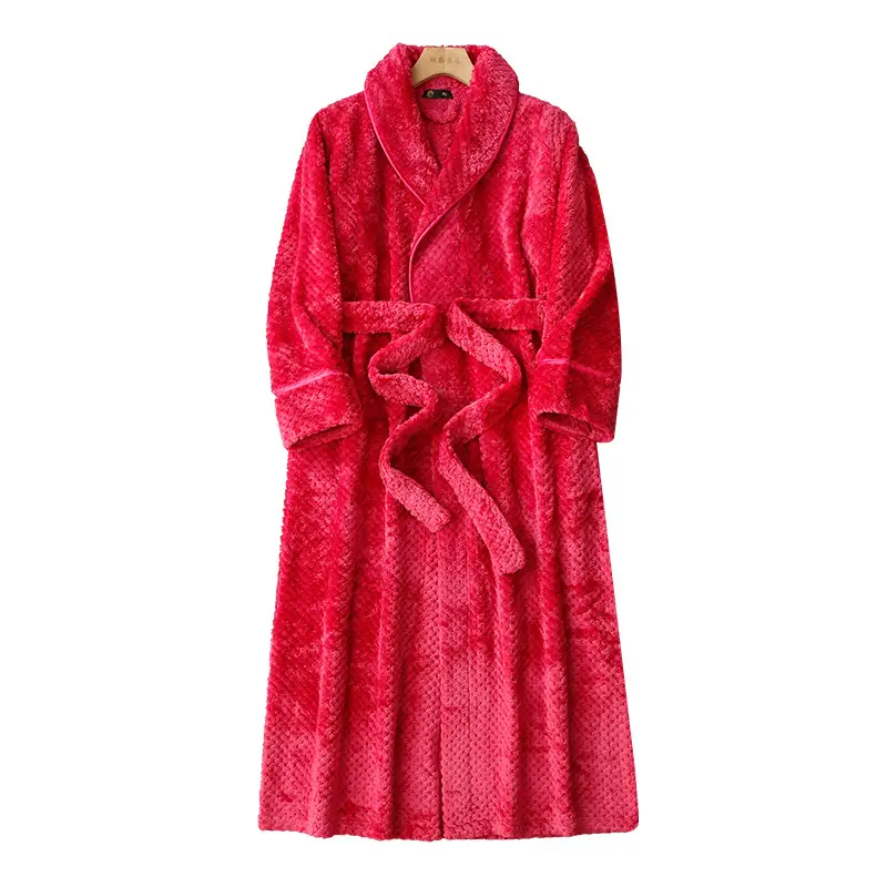 Purple Flannel Nightgown for Couple Plus Size Velvet Bathrobe - Image 8