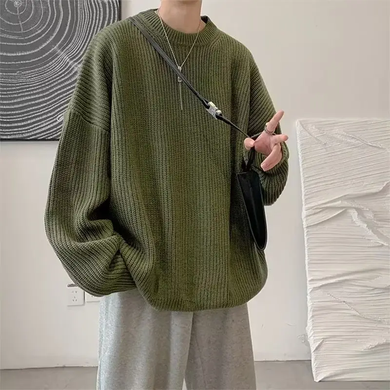 Men's Knit Sweater Winter Wear Brown Loose Fit