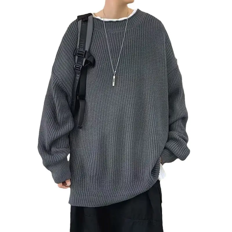Men's Knit Sweater Winter Wear Brown Loose Fit
