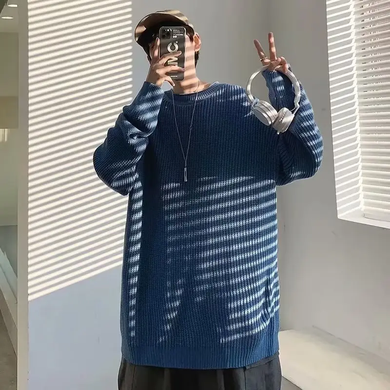 Men's Knit Sweater Winter Wear Brown Loose Fit — feature 10