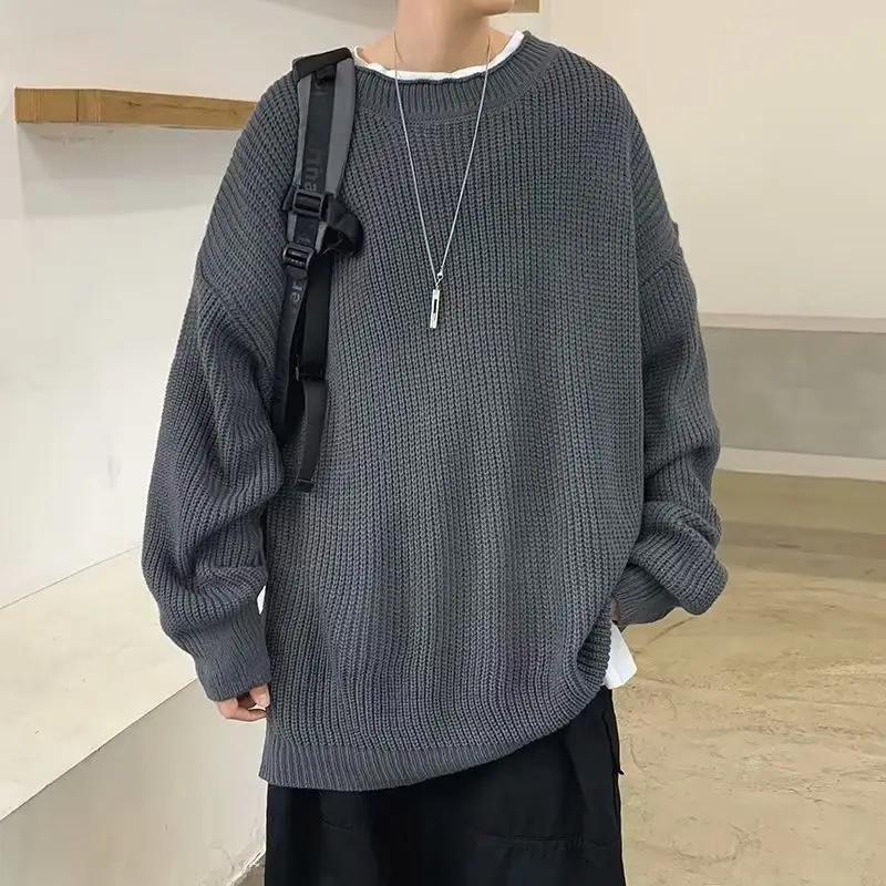 Men's Knit Sweater Winter Wear Brown Loose Fit — feature 23