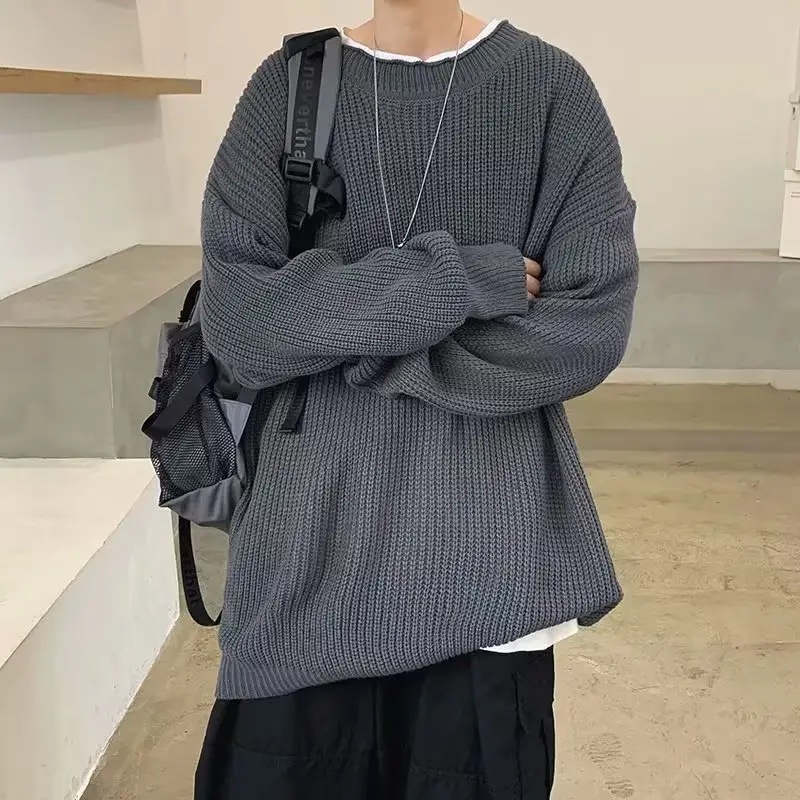 Men's Knit Sweater Winter Wear Brown Loose Fit — feature 25