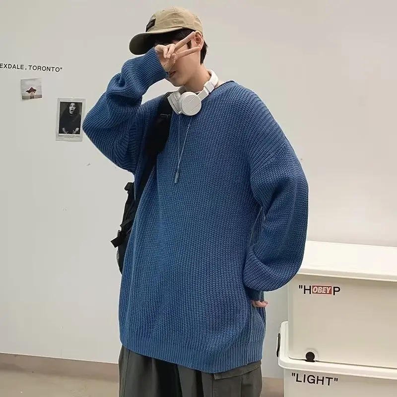Men's Knit Sweater Winter Wear Brown Loose Fit — feature 29