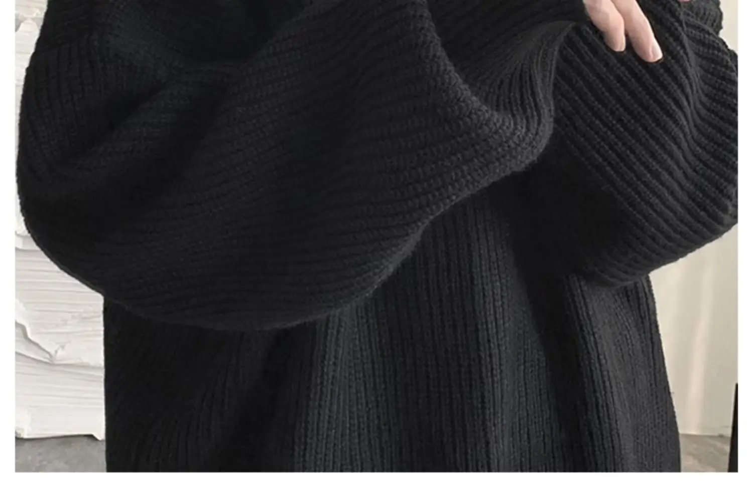 Men's Knit Sweater Winter Wear Brown Loose Fit — feature 8