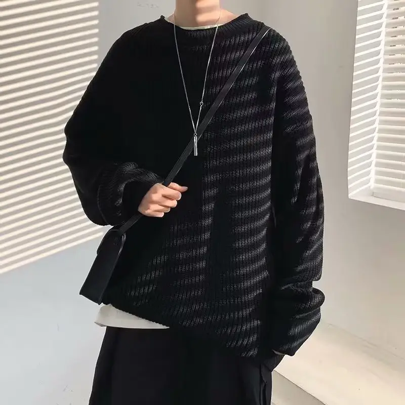 Men's Knit Sweater Winter Wear Brown Loose Fit