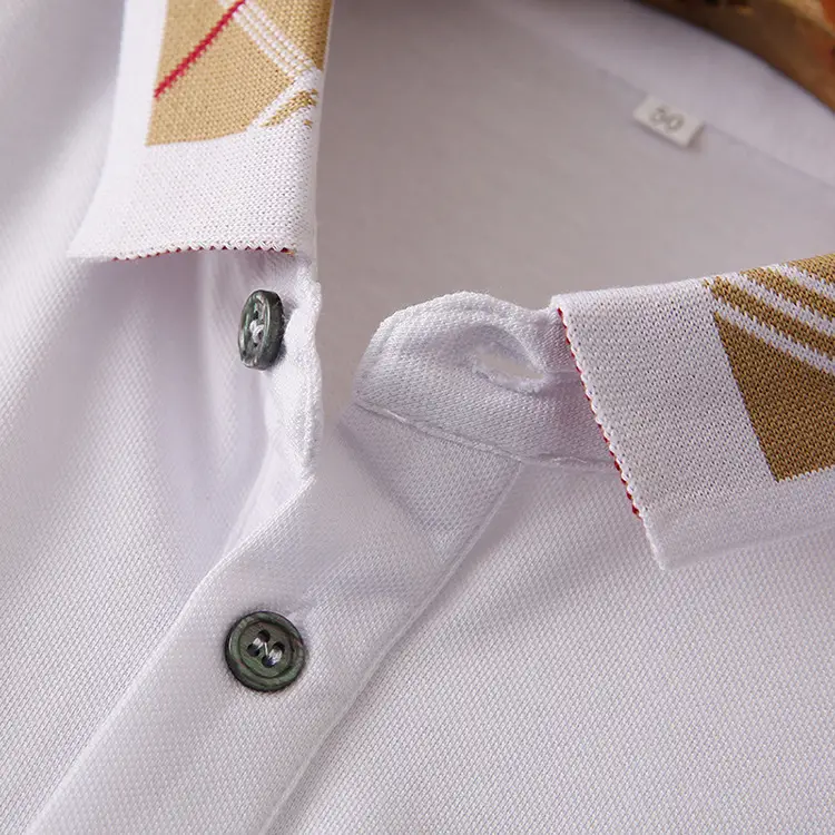 Men's White Embroidered Polo Shirt Summer Breathable — feature 13