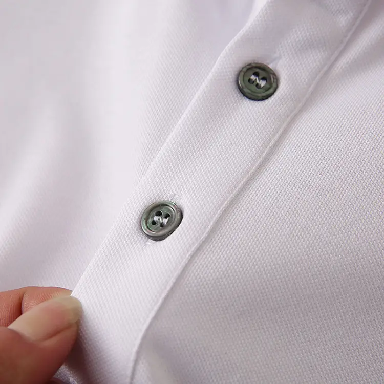Men's White Embroidered Polo Shirt Summer Breathable — feature 15
