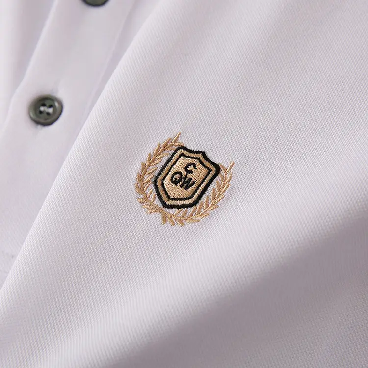 Men's White Embroidered Polo Shirt Summer Breathable — feature 16
