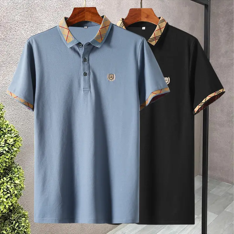 Men's White Embroidered Polo Shirt Summer Breathable — feature 2