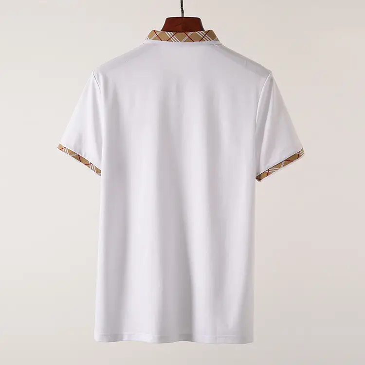 Men's White Embroidered Polo Shirt Summer Breathable — feature 7