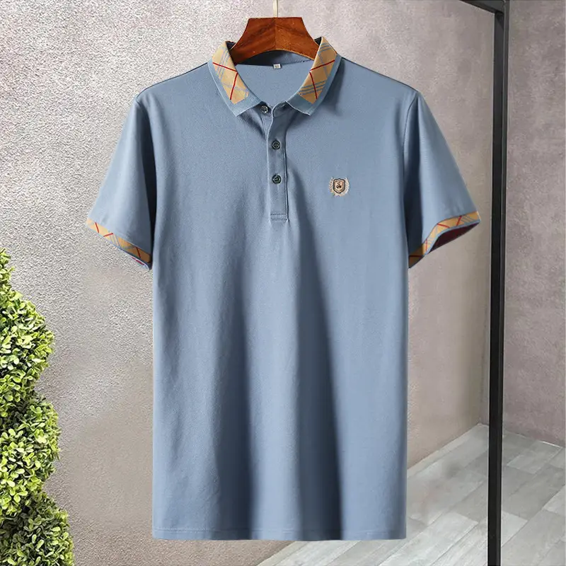 Men's White Embroidered Polo Shirt Summer Breathable - Image 2