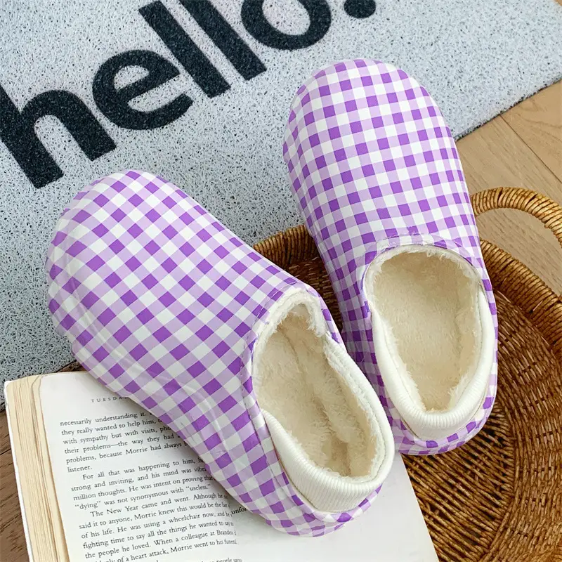 Thickened Winter Cute Cotton Slippers, New Soft-Soled Closed-Back Warm Non-Slip Maternity Postpartum Thick-Soled Surgical Cotton Shoes