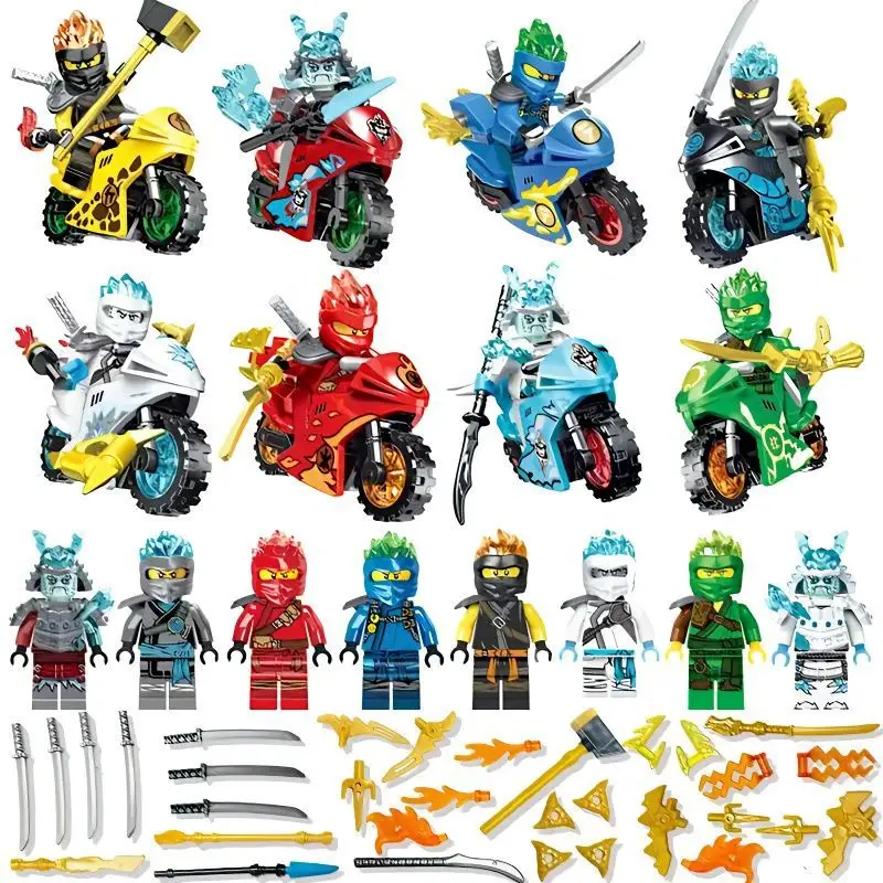 Phantom Ninja Little Figurine Motorcycle Blind Box Assembled puzzle children's toys Lego compatible — feature 4