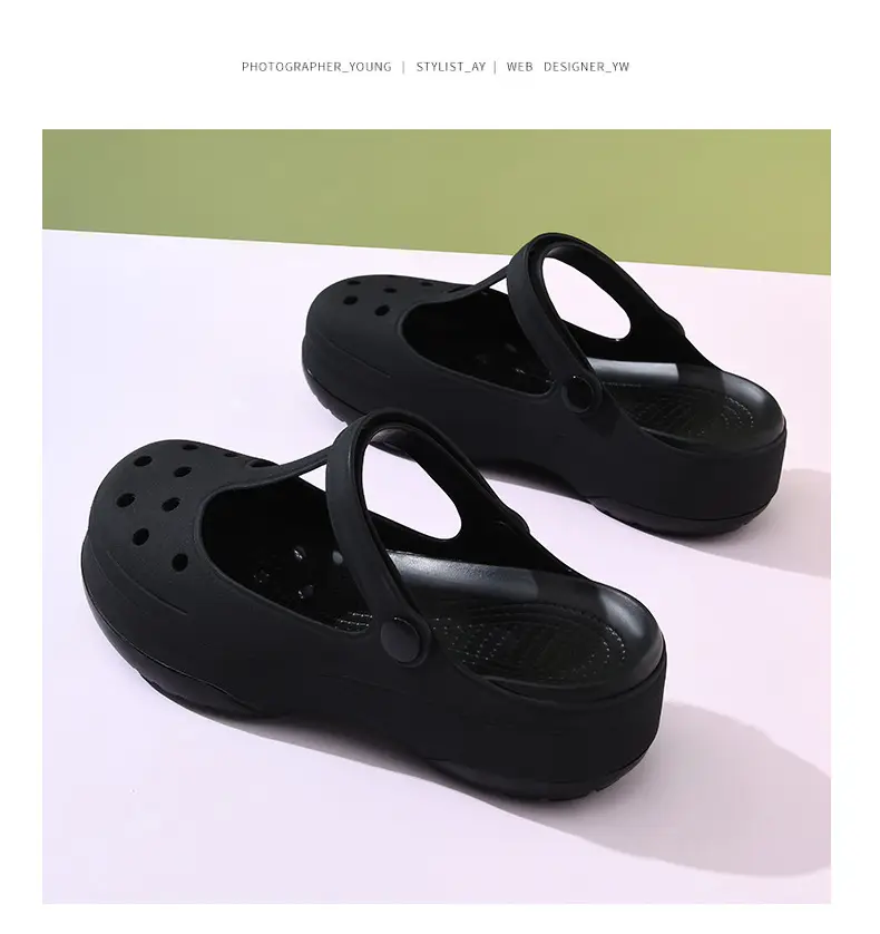 Mary Jane Hole Shoes Women's New Thick Sole Height Increased Summer Outer Wear Sandals Non-Slip Anti-Foot Odor Anti-Wearing Sandals — feature 20