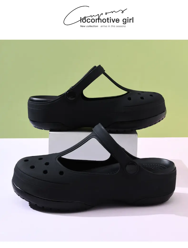 Mary Jane Hole Shoes Women's New Thick Sole Height Increased Summer Outer Wear Sandals Non-Slip Anti-Foot Odor Anti-Wearing Sandals — feature 22