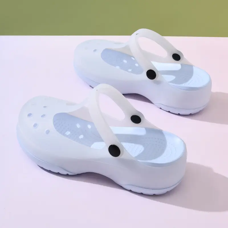 Mary Jane Hole Shoes Women's New Thick Sole Height Increased Summer Outer Wear Sandals Non-Slip Anti-Foot Odor Anti-Wearing Sandals - Image 2