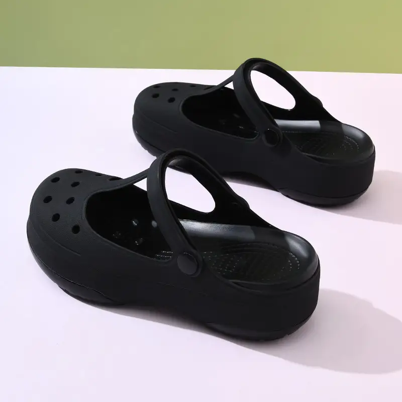 Mary Jane Hole Shoes Women's New Thick Sole Height Increased Summer Outer Wear Sandals Non-Slip Anti-Foot Odor Anti-Wearing Sandals - Image 4
