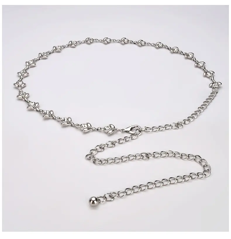 New Arrival Metal Waist Chain Women's Fashionable Elegant All-Match Dress Clothing Matching Body Chain Inlaid Rhinestone Belt — feature 10