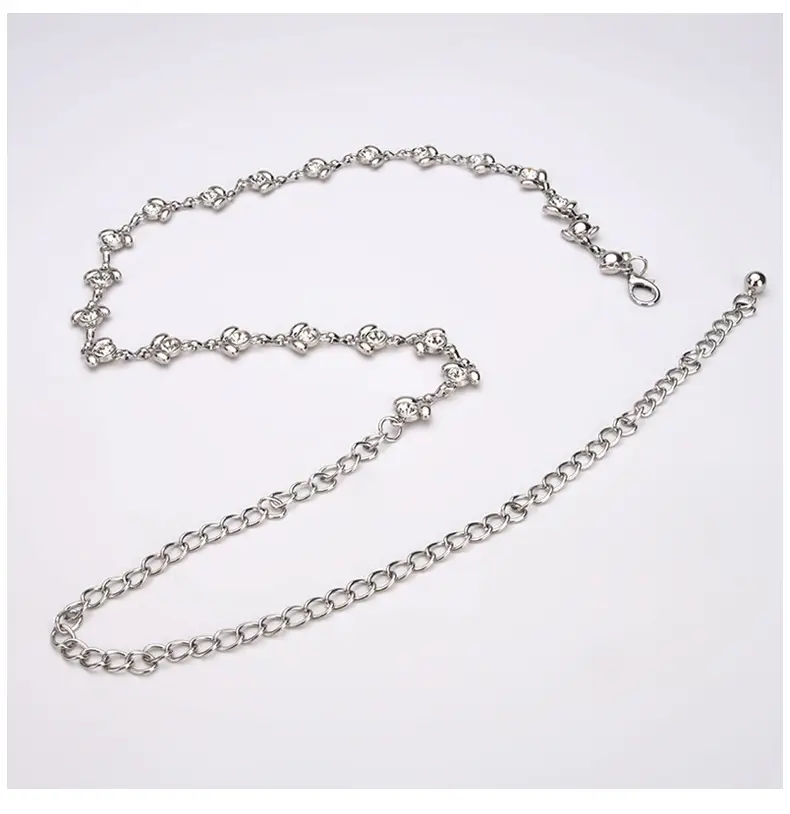 New Arrival Metal Waist Chain Women's Fashionable Elegant All-Match Dress Clothing Matching Body Chain Inlaid Rhinestone Belt — feature 12