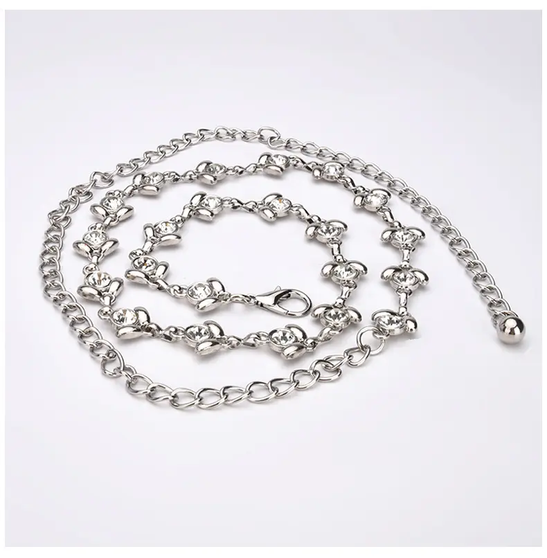 New Arrival Metal Waist Chain Women's Fashionable Elegant All-Match Dress Clothing Matching Body Chain Inlaid Rhinestone Belt — feature 13