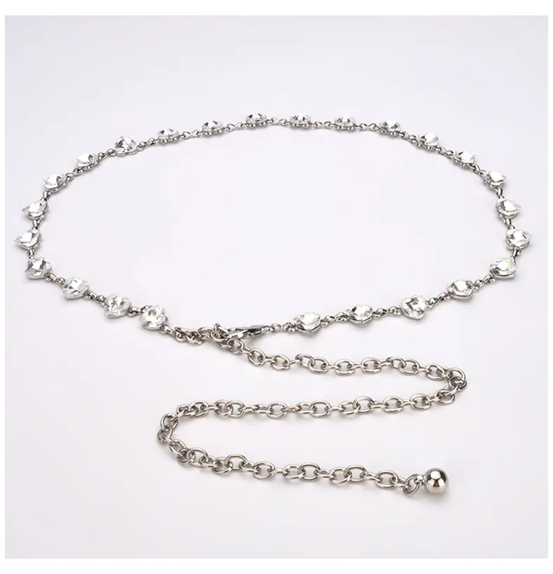 New Arrival Metal Waist Chain Women's Fashionable Elegant All-Match Dress Clothing Matching Body Chain Inlaid Rhinestone Belt — feature 9
