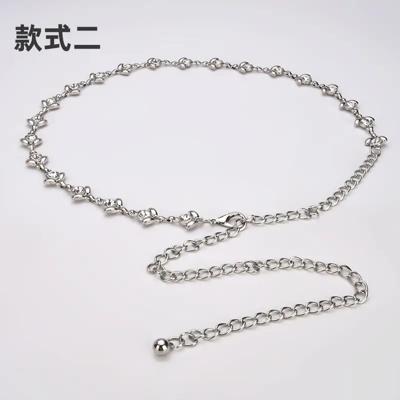New Arrival Metal Waist Chain Women's Fashionable Elegant All-Match Dress Clothing Matching Body Chain Inlaid Rhinestone Belt - Image 2