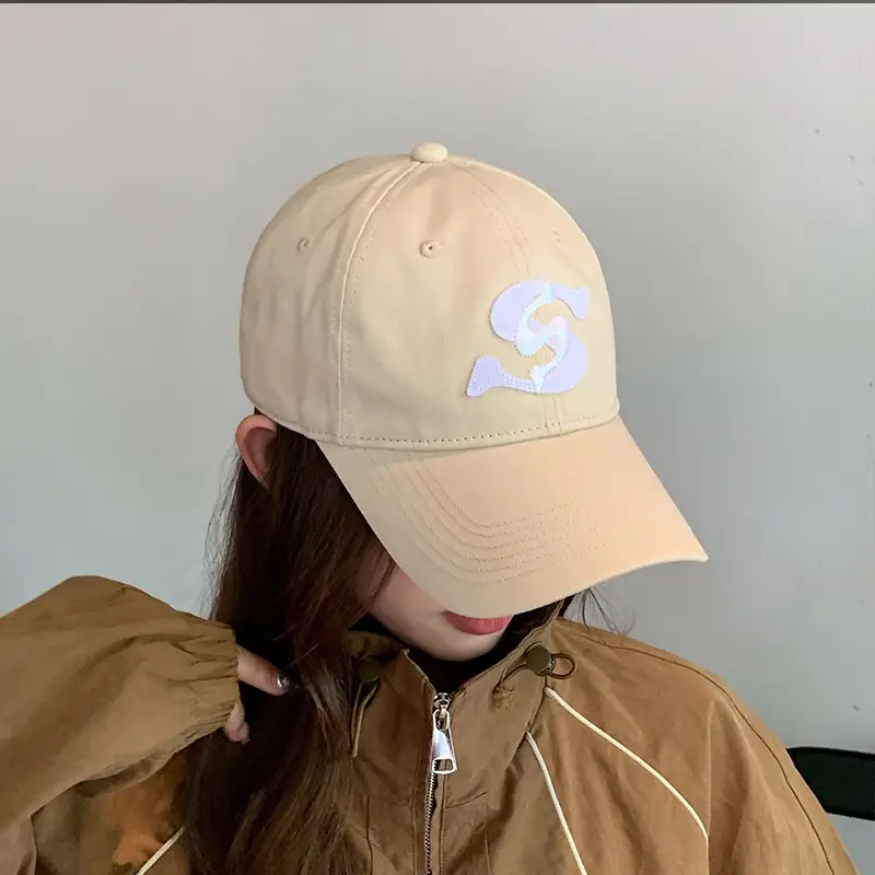 Korean Style Gray Baseball Cap with Double Letter Embroidery - Image 8