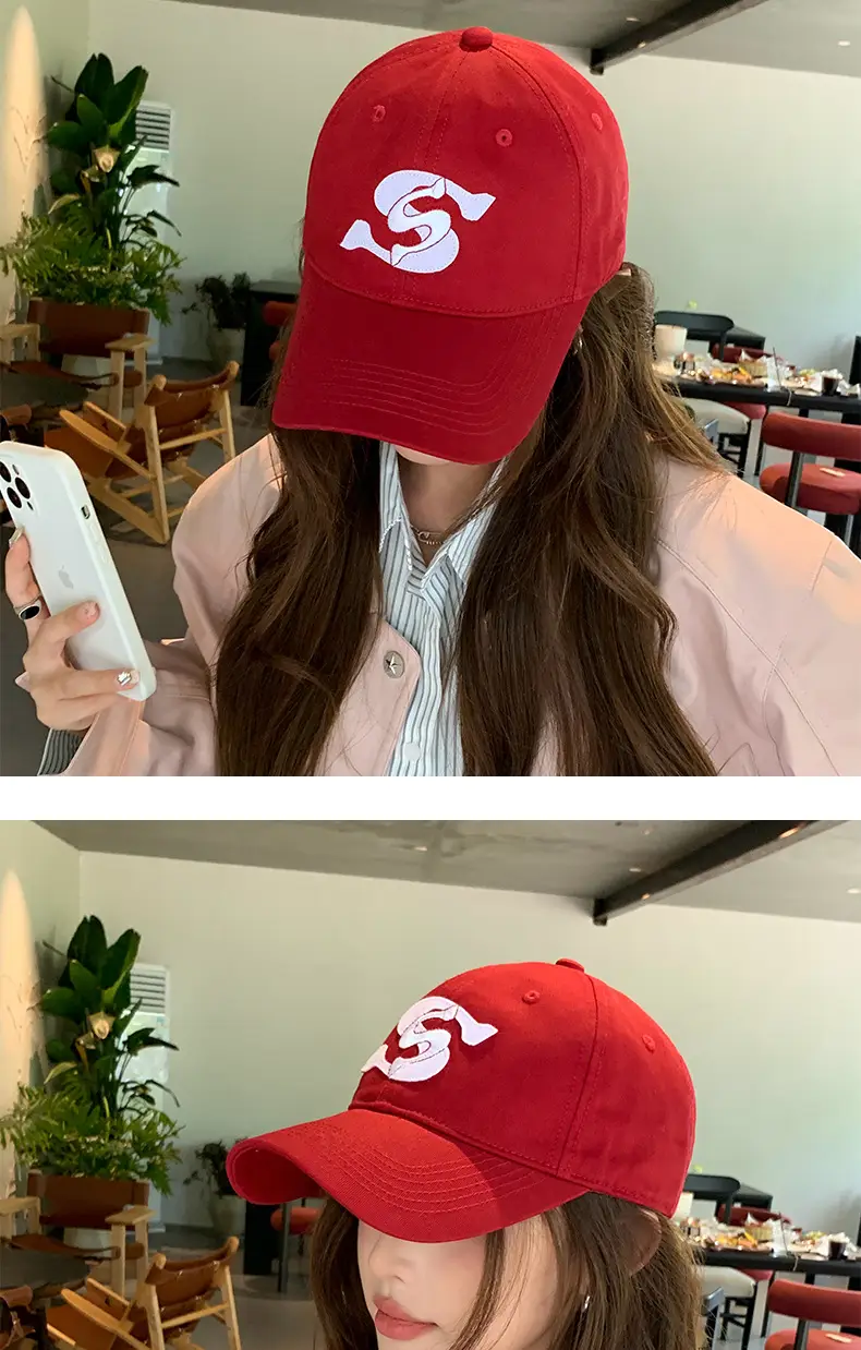 Korean Style Gray Baseball Cap with Double Letter Embroidery — feature 6
