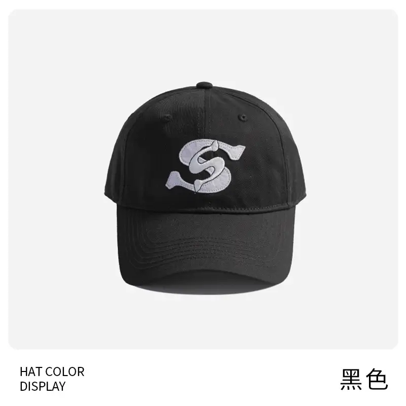 Korean Style Gray Baseball Cap with Double Letter Embroidery - Image 3