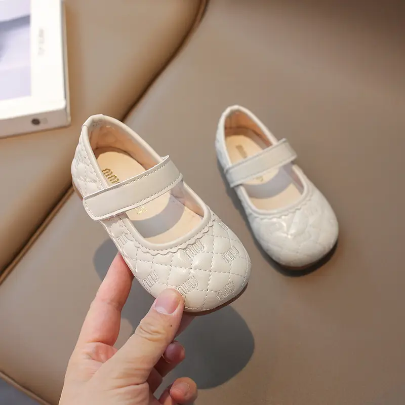 White Quilted Baby Shoes for Girls 0-3Yr Spring Autumn
