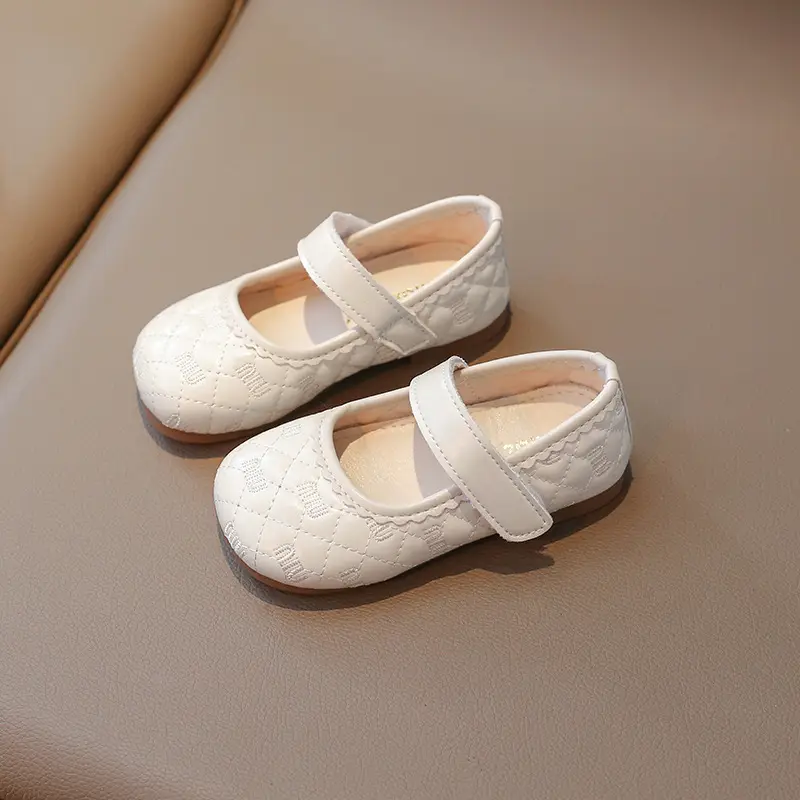 White Quilted Baby Shoes for Girls 0-3Yr Spring Autumn