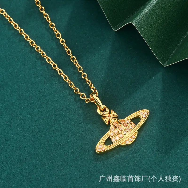 Queen Mother Necklace Women Pearl Pin Paperclip Same Style Pendant Planet European and American Factory Wholesale - Image 9