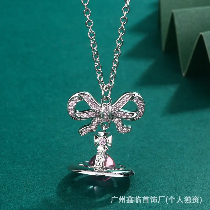 Queen Mother Necklace Women Pearl Pin Paperclip Same Style Pendant Planet European and American Factory Wholesale - Image 33