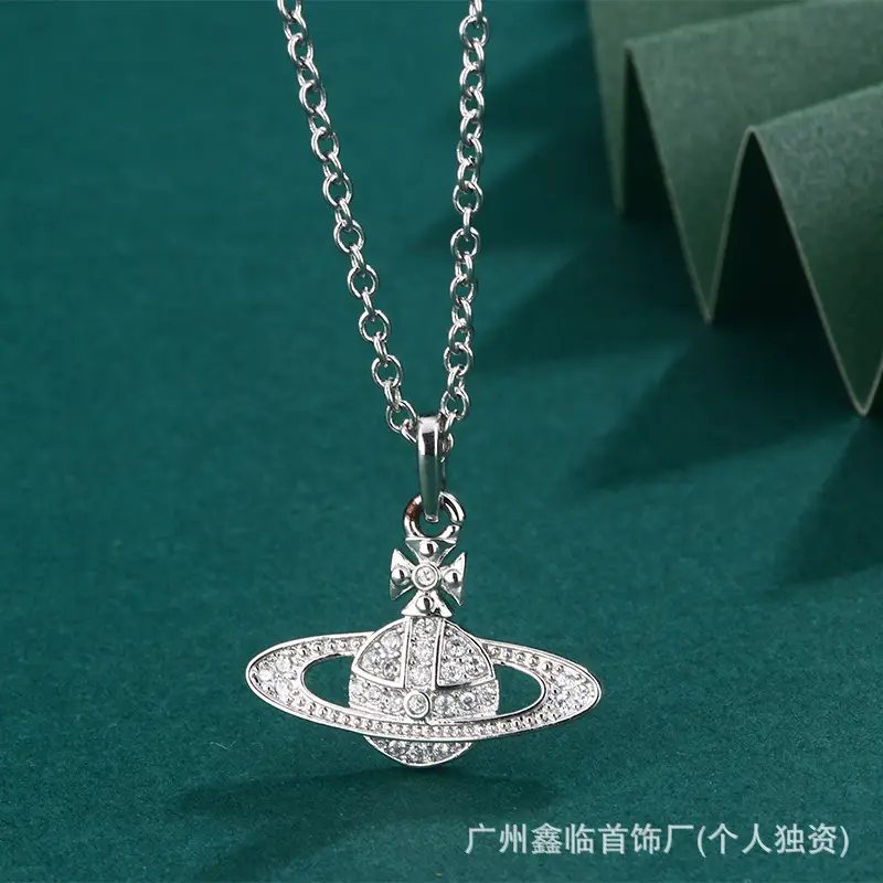 Queen Mother Necklace Women Pearl Pin Paperclip Same Style Pendant Planet European and American Factory Wholesale - Image 8