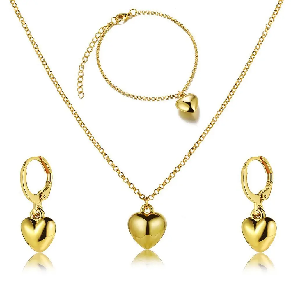 Gold Pearl Necklace Set with Earrings for Women