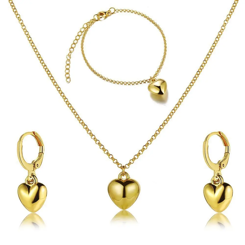 Gold Pearl Necklace Set with Earrings for Women