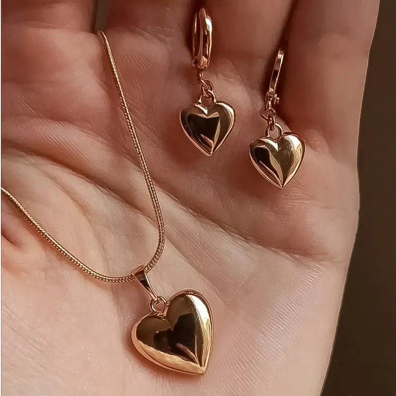 Gold Pearl Necklace Set with Earrings for Women