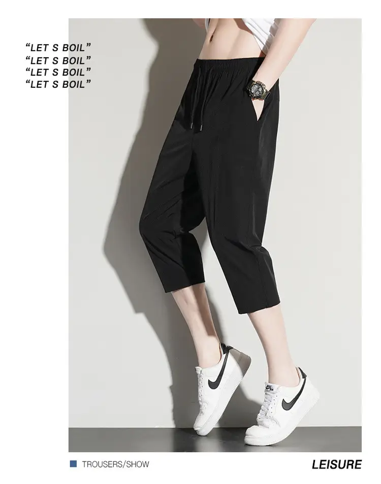 Men Ice Silk Capri Pants Summer Plus Size — feature 10