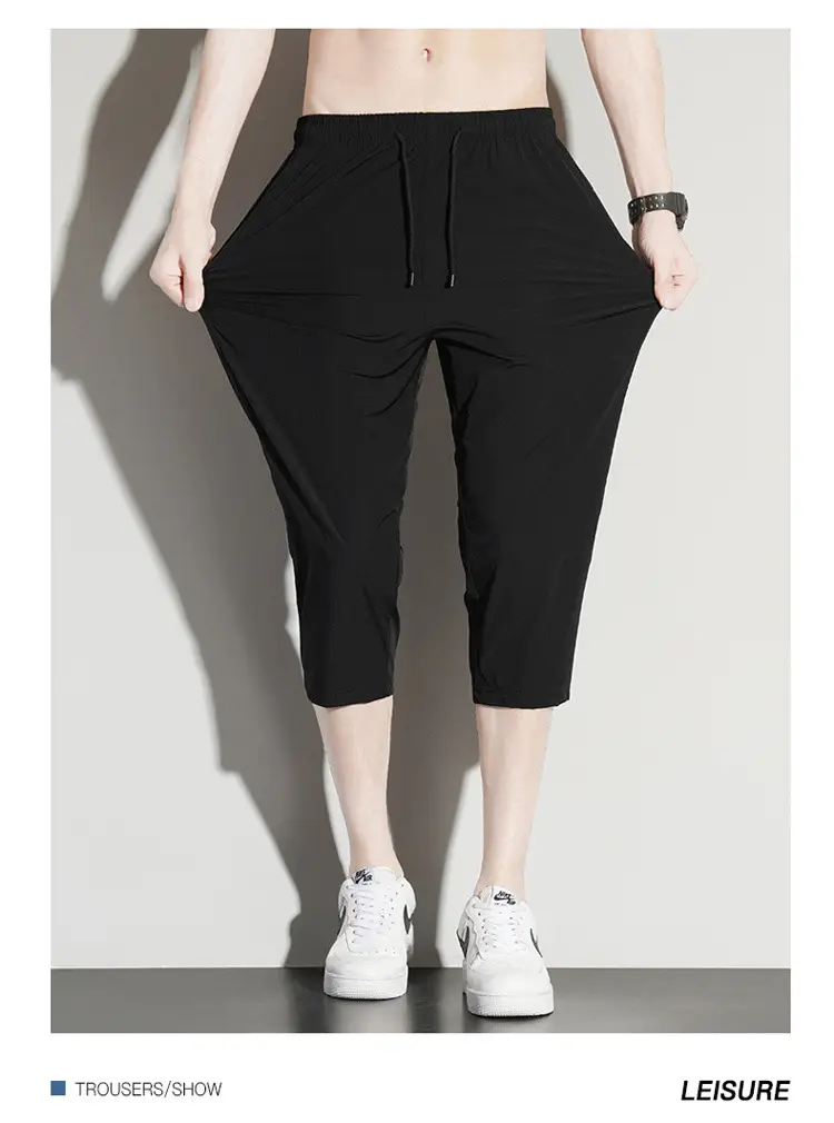 Men Ice Silk Capri Pants Summer Plus Size — feature 11