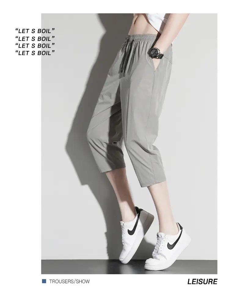 Men Ice Silk Capri Pants Summer Plus Size — feature 15