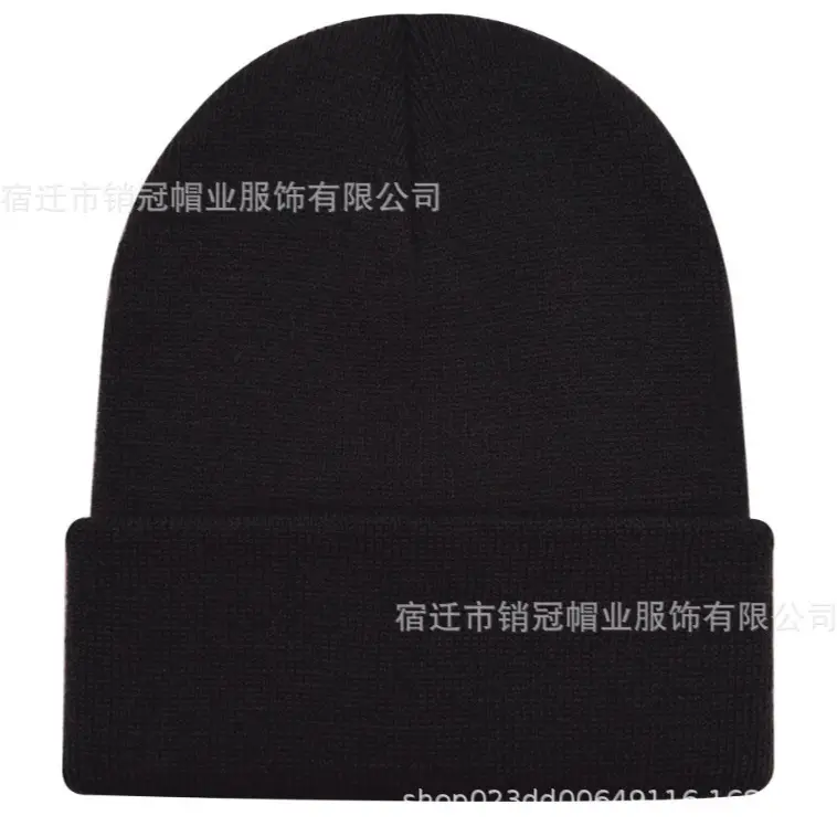 Winter Knitted Beanie Cap Pink Logo Customized