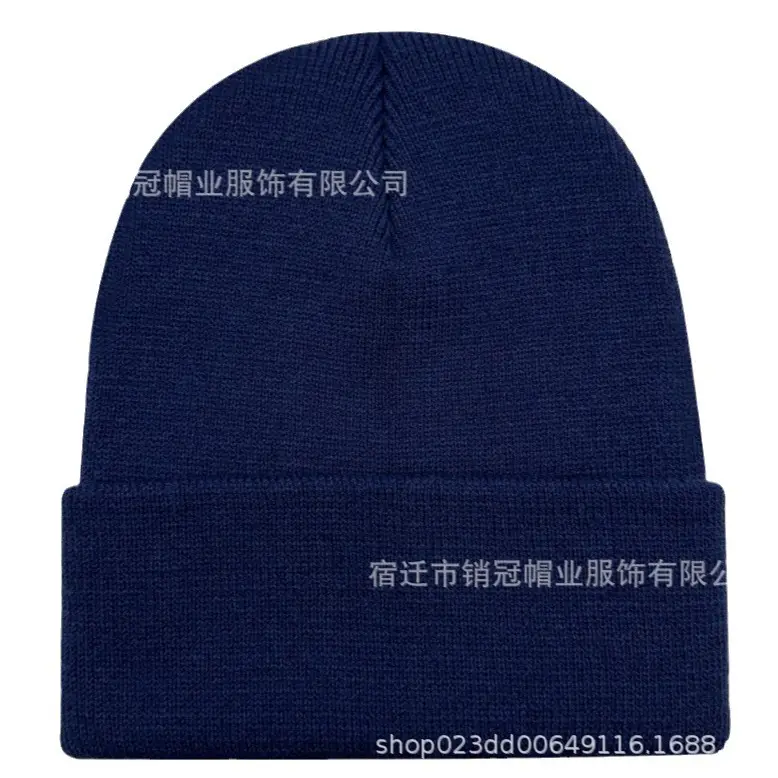 Winter Knitted Beanie Cap Pink Logo Customized